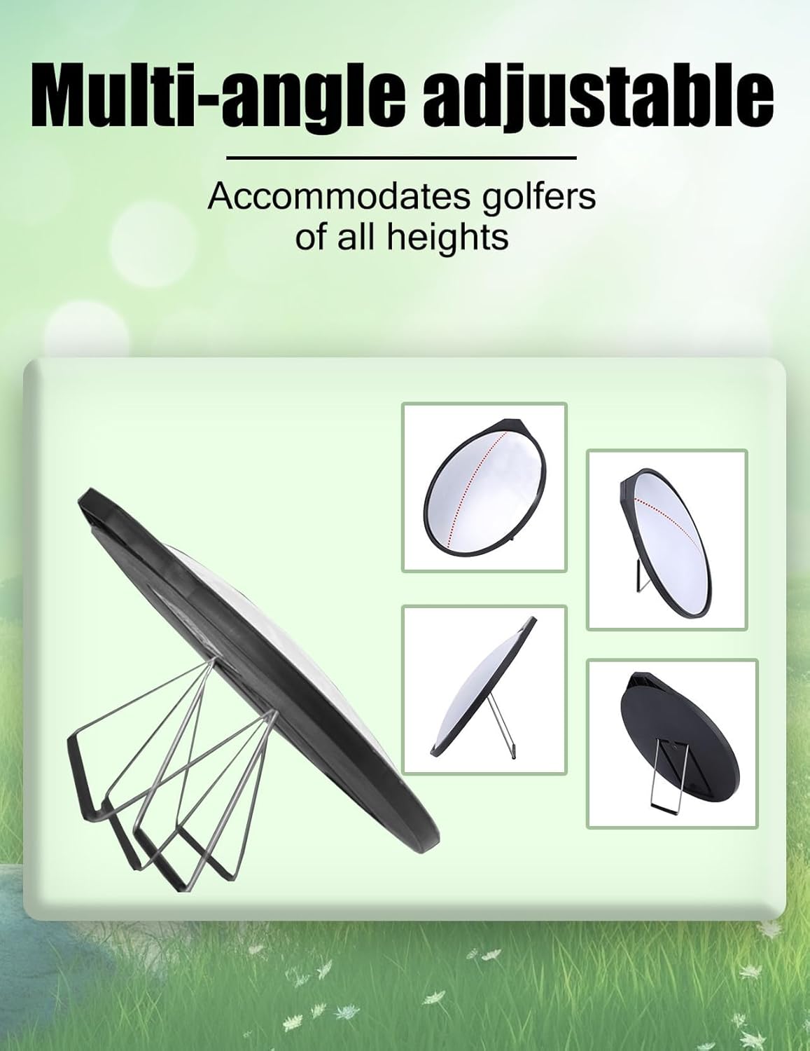 Golf Putting Mirror - Adjustable Wide-Angle Training Aid with Non-Slip Base for Stroke Alignment