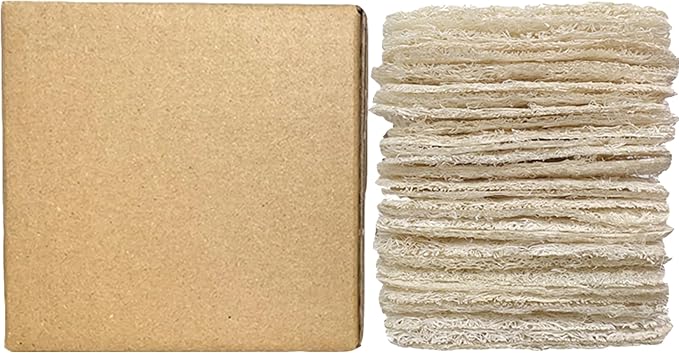 Natural Loofah Dish Sponge,Compostable, Kitchen Sponge,All-Purpose,Non-Toxic,Plant-Based,Eco-Friendly (Pack of 30)