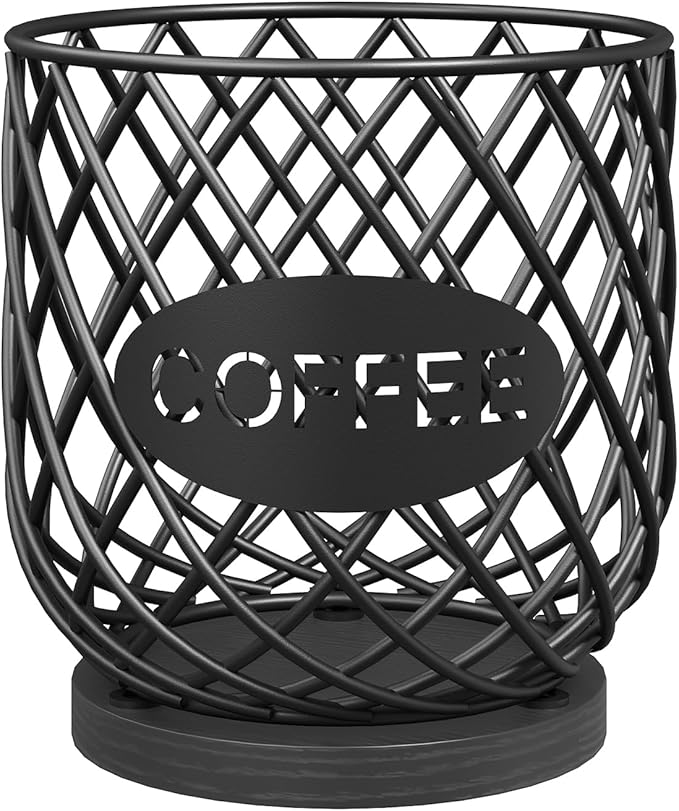 Coffee Pod Holder Organizer, Holder for K Cup, Large Capacity Coffee Pod Basket, Versatile Coffee Capsule Storage Organizer, for Kitchen Countertop, Black KH09BB