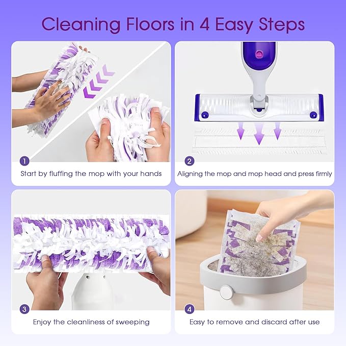 7 Pack Disposable Mop Pads Compatible with Swiffer PowerMop, Replacement for Swiffer Power Mop Refills, Super Absorbent & Scrubbing Power, Dry&Wet Use for Wooden Floors Tiles & Hard Surfaces Cleaning