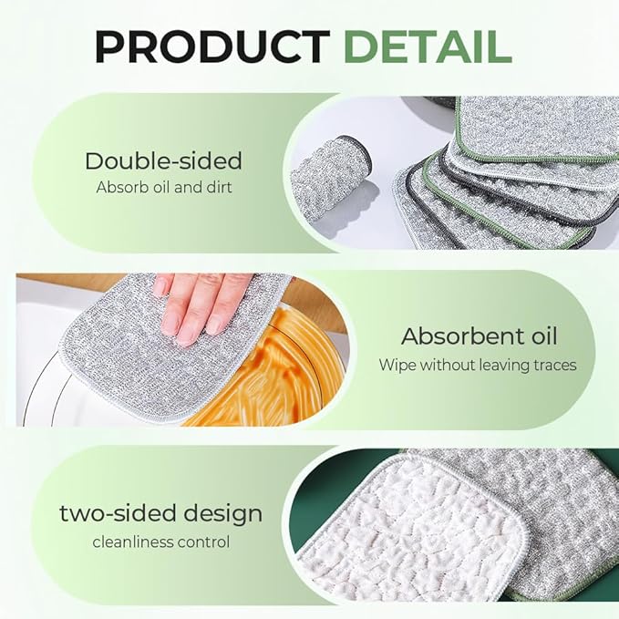 Fliwos Non-Scratch Wire Dishcloths, 2025 New Multipurpose Wire Miracle Cleaning Cloths Reusable Kitchen Dishwashing Rags Thickened Dishcloths for Wet and Dry (15 Pcs)