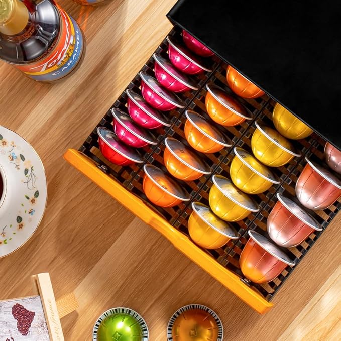 Flagship Vertuo Pod Holder Coffee Storage for Nespresso - Black Metal Fits All Size Vertuo Pods