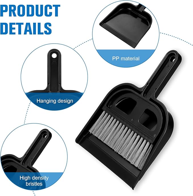 Mini Desktop Sweep Cleaning Brush - Small Broom and Dustpan Set for Keyboard Crumbs, Craft Mess, Countertop Cleaning