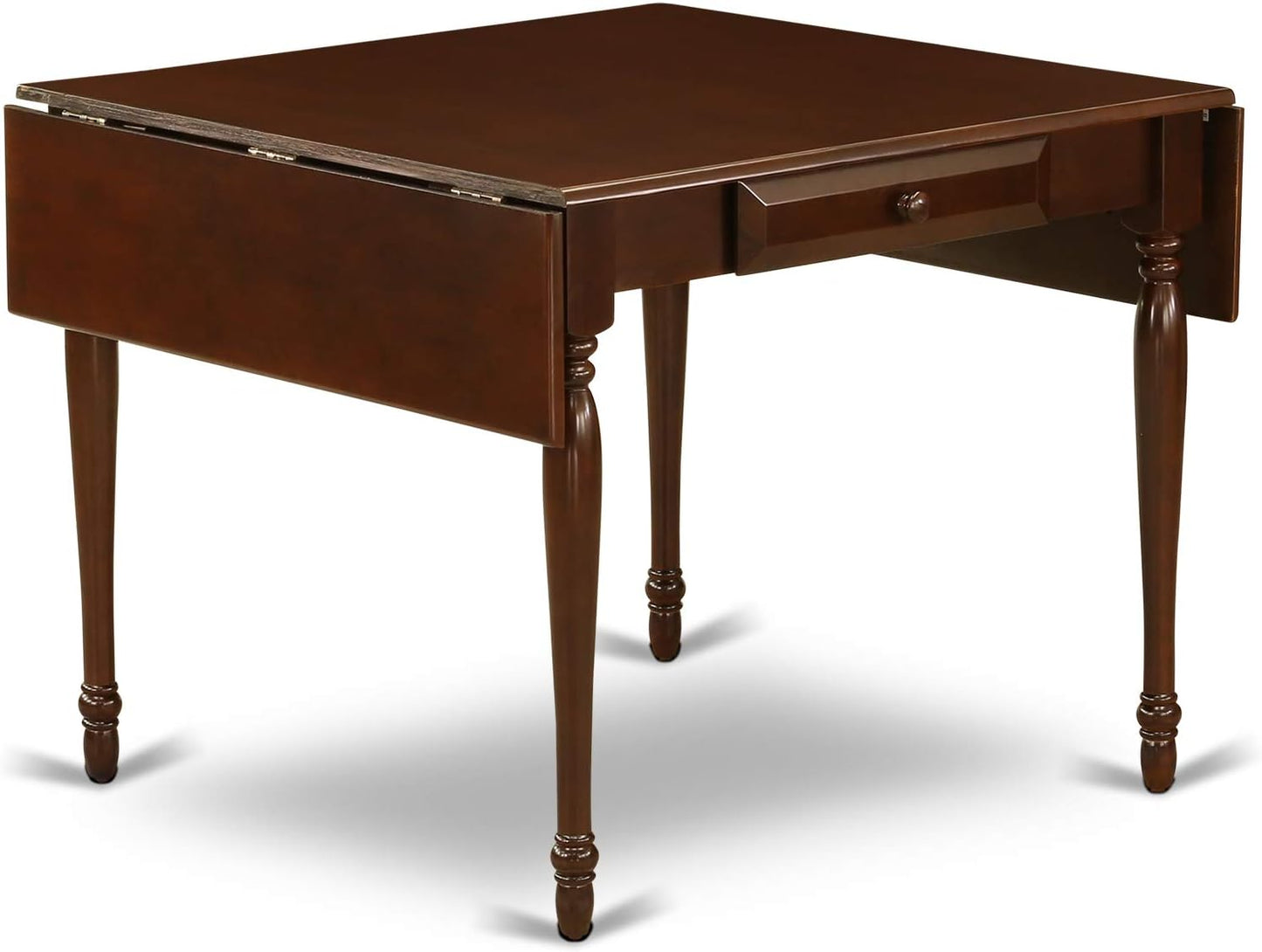 East West Furniture MZGR5-MAH-W 5 Piece Modern Dining Table Set Includes a Rectangle Wooden Table with Dropleaf and 4 Dining Room Chairs, 36x54 Inch, Mahogany