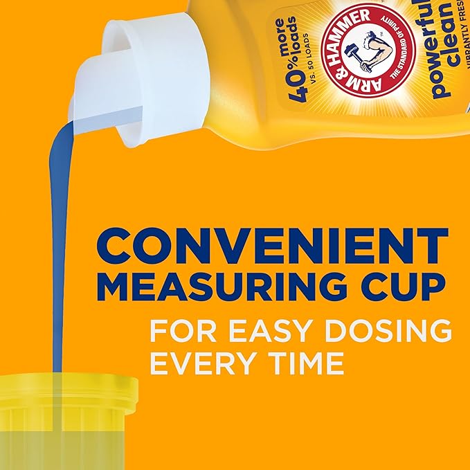 ARM & HAMMER Liquid Laundry Detergent, Clean Burst Fresh, 105 fl oz, 105 Loads, HE Liquid Laundry Detergent