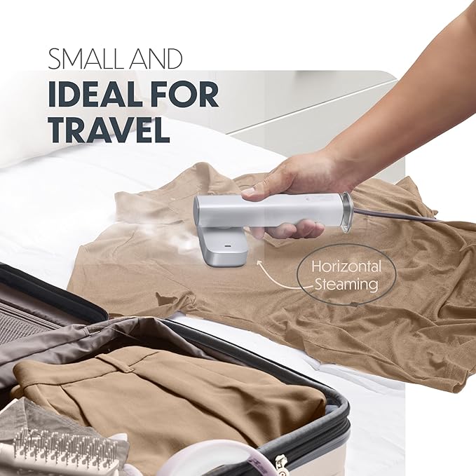Portable Steamer for Clothes, Travel Garment Steamer for Fabric Wrinkles Remover with Heat-Resistant Glove, 18s Fast Heat-up, 90ml Water Tank, 1200W | Hand Steamer for Home, Office and Travel