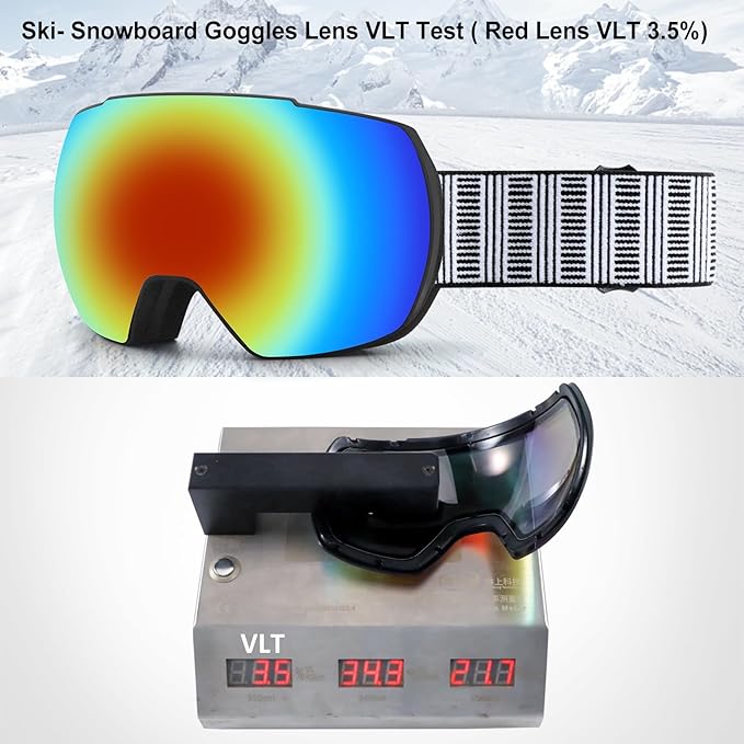 OULAIQI OTG Ski Goggles UV400 Anti-Fog Snowboard Glasses for Men Women Youth- Perfect for Skiing, Snowboarding,Winter Sports