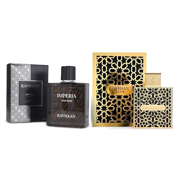 2-Piece Fragrance Set By Rayhaan for Men – Includes 3.4 oz Elixir Eau de Parfum Spray and 3.4 oz Imperia Eau de Parfum Spray