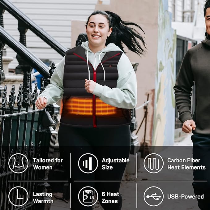 Dr. Prepare Heated Vest for Men, Heated Vest Women, Mens Heated Jacket with Adjustable Sizes (Battery Pack Not Included)