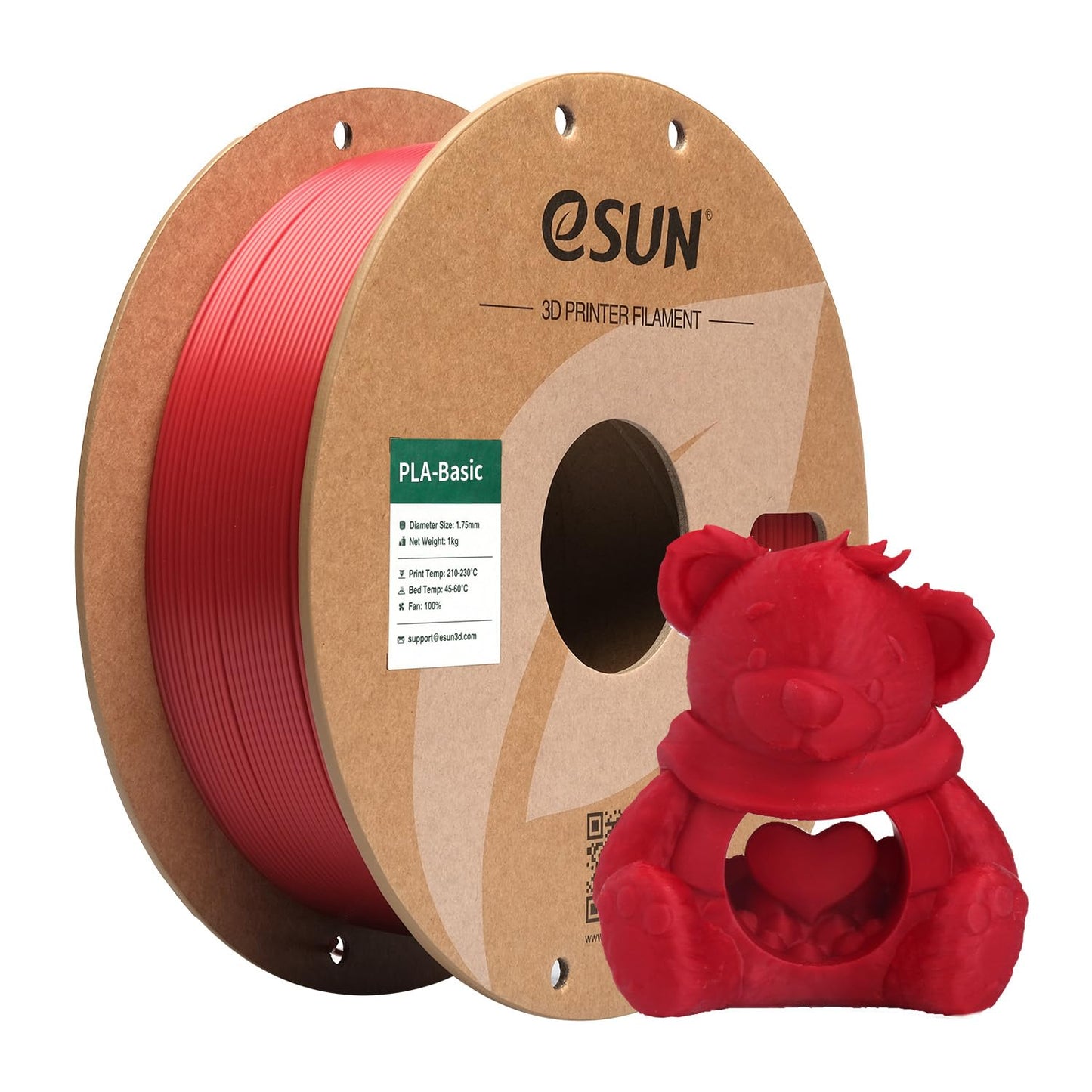 eSUN PLA Basic Filament 1.75mm, 1KG Spool (2.2 LBS) High Speed Printing 3D Printer PLA Filament,Designed for Fast Printing, Fire