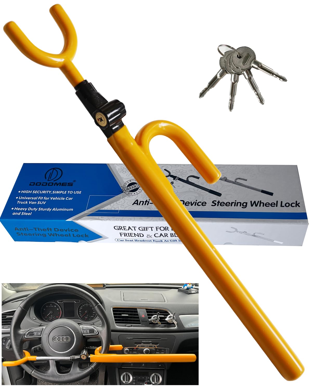 Steering Wheel Lock Anti-Theft Car Device Car Wheel Locks Heavy Duty Vehicle Security Steering Wheel Lock For Truck Car Vehicles
