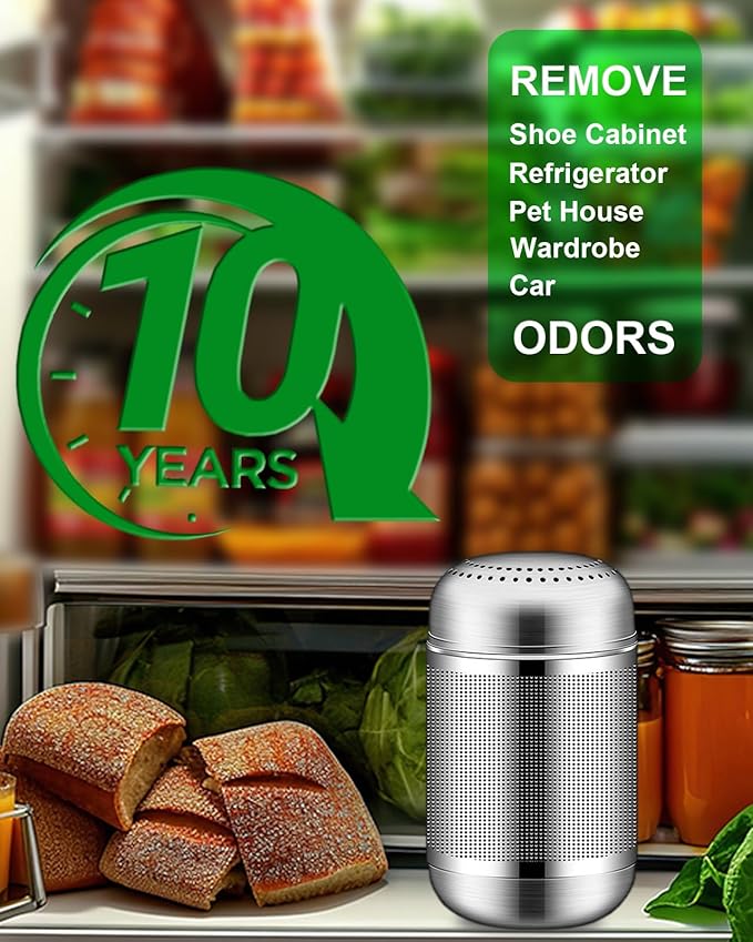 Refrigerator Odor Eliminator Fridge Deodorizer 2Pcs, Activated Carbon, Lasts 10 Years