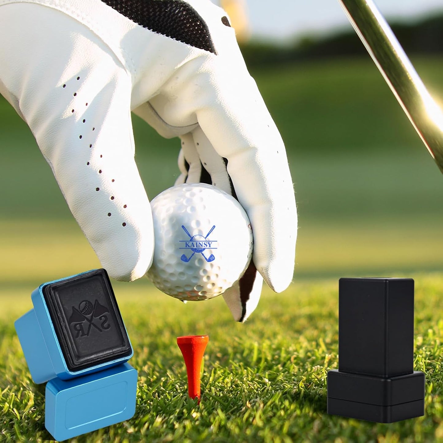 Personalized Golf Ball Stamp, Custom Golf Ball Marker with Name Monogram Logo, Self-Inking Waterproof Ink Stamper, Reusable Golf Accessories, Customized DIY Gift for Golfers Birthday Wedding