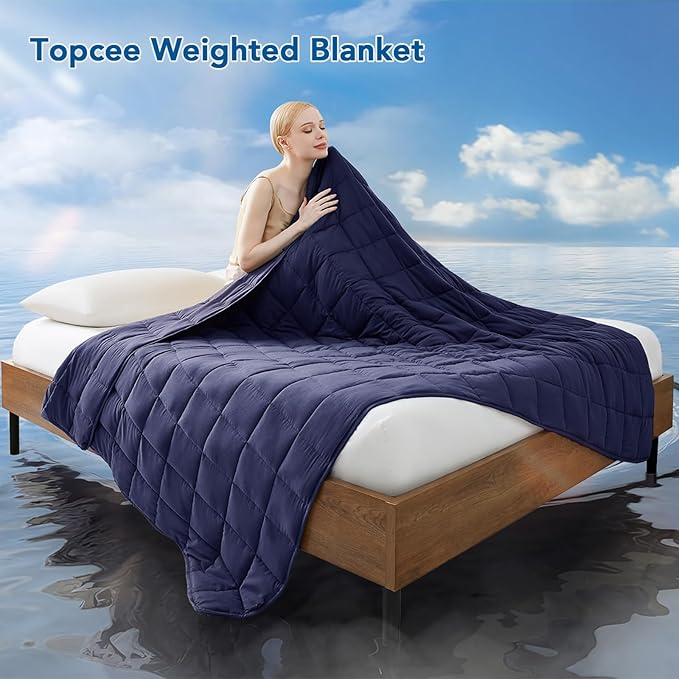 Topcee Weighted Blanket (3 lbs, 36" x 48") Cooling Throw Heavy Blanket for Sleeping Apply to 20-40 lbs, Soft Thick Breathable Blanket with Glass Bead, Easy Care