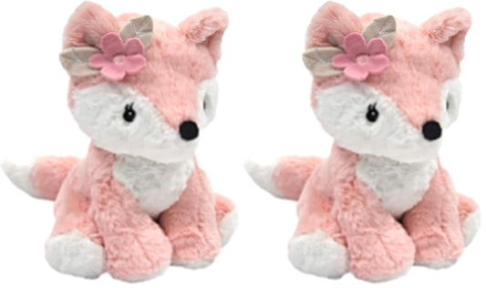 Lambs & Ivy Friendship Tree Plush Pink Woodland Fox Stuffed Animal Toy - Autumn (Pack of 2)