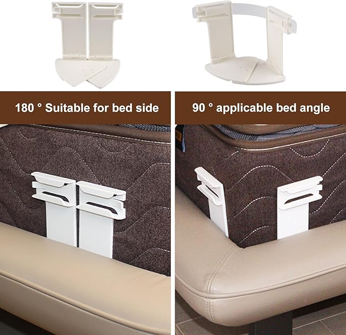 Dyale Bed Sheet Holders, Heavy Duty Straps for Fitted Sheets, Secure Fasteners for Twin Queen King Mattress Sizes (Ivory White)