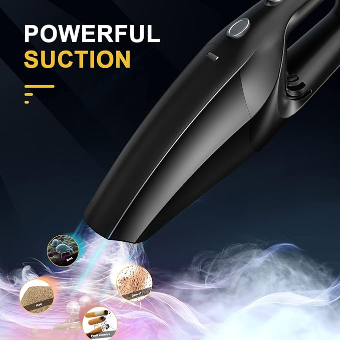 TEMOLA Handheld Vacuum Cordless Cleaner, Portable Mini Car Handheld Vacuum, Vacuum Portable with HEPA Filter, Hand Held Cordless for Car Accessories, Pet Hair, Home, Office
