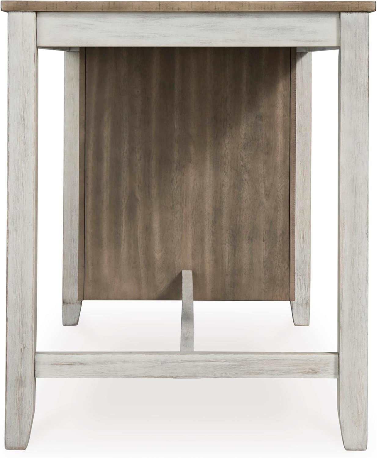 Signature Design by Ashley Skempton Farmhouse 36" Counter Height Dining Table with Storage & Wine Rack, Whitewash