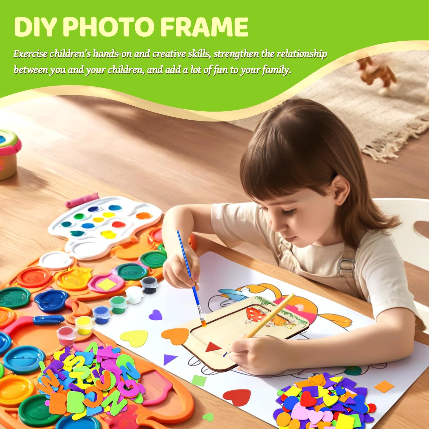 VOKOY 24 Pack Wooden Picture Frames for Crafts, DIY Wood Picture Painting Frames Kit for 4" x 6" Photos,Unfinished Wood Photo Frame DIY Wooden Crafts Decorate for Mother's Day Birthday Party Gifts