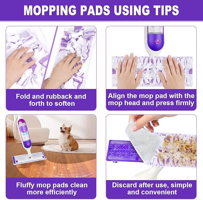 Mop Pads for Swiffer Powermop - 10 Pack Wet Dry Disposable Refills for Hardwood Floor Cleaning - Mopping Replacement for Tile Wood Multi-Surface Floors - Sweeping Cloths for Home Kichen
