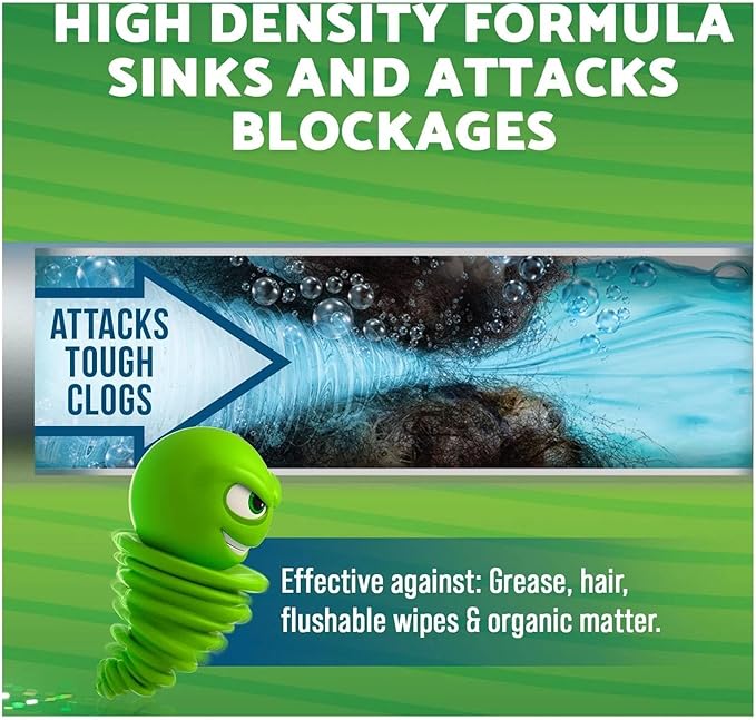 Green Gobbler Ultimate Main Drain Opener | Drain cleaner Hair Clog Remover | Works On Main Lines, Sinks, Tubs, Toilets, Showers, Kitchen Sinks | 64 fl. oz.