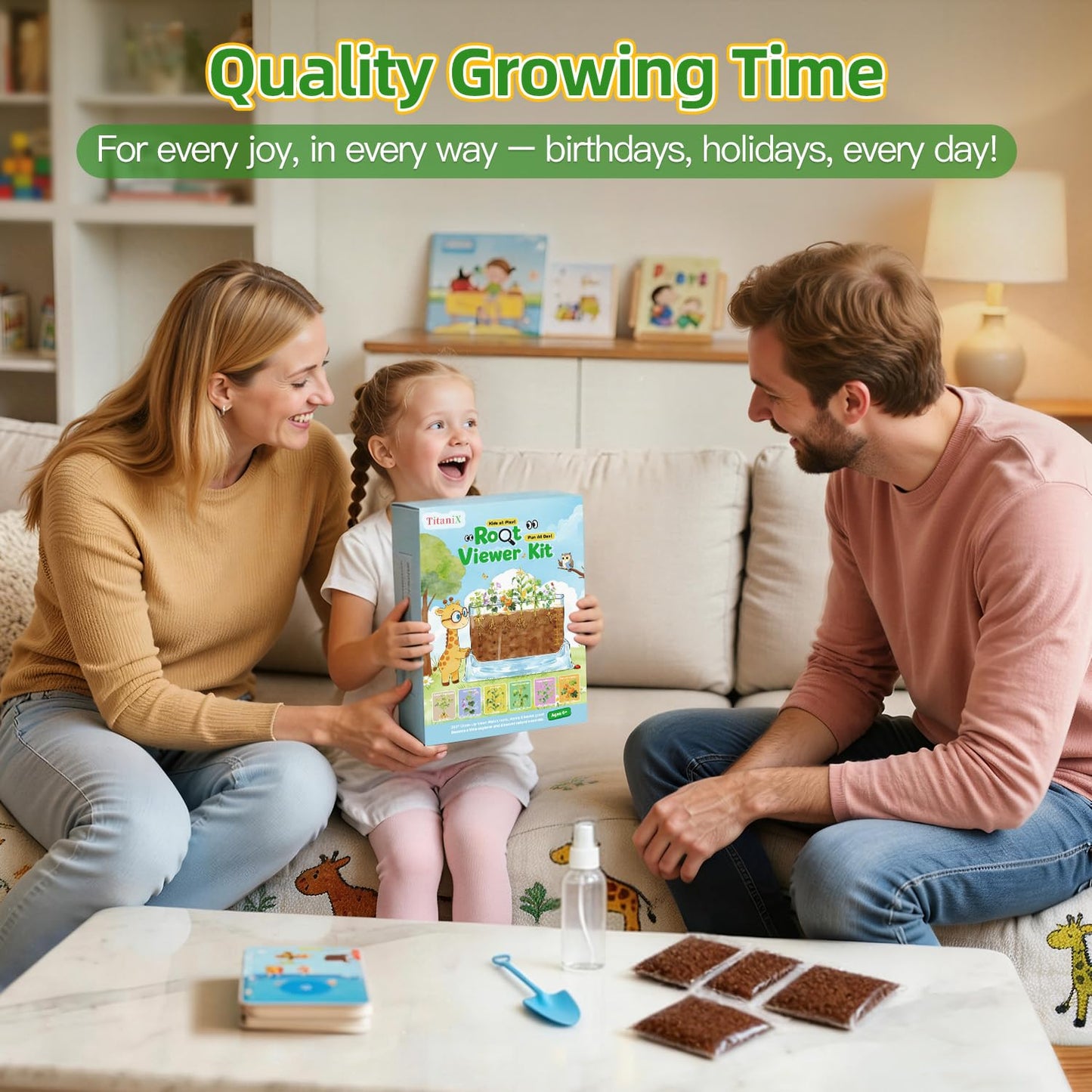 TitaniX Root Viewer Kit for Kids with 6 Seed Varieties, STEM Science Toy & Craft Growing Kits for Boys & Girls, Grow Your Own Plant for Ages 4-8 Birthday Gifts for Boy,4, 5, 6, 7, 8, Year Old
