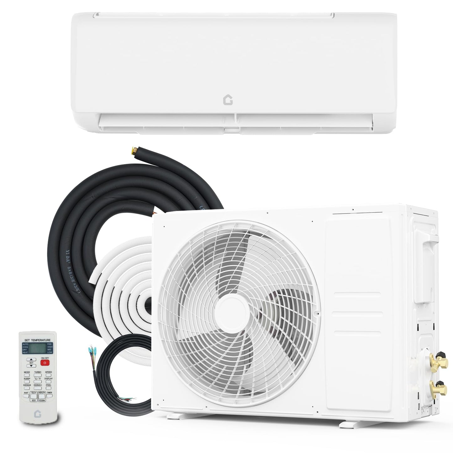 GarveeTech 24000 BTU Mini Split Air Conditioner,19 SEER2 Ductless Inverter AC w/ 230V, Cool Up to 1500 Sq. Ft with Heat Pump Sys