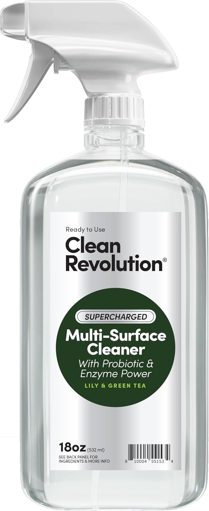 Clean Revolution SuperCharged All Purpose Cleaner Refill Supply, Non-Toxic, Eco-Friendly & Plant-Based, Ready to Use, Lily & Green Tea, 18 oz (Pack of 1)