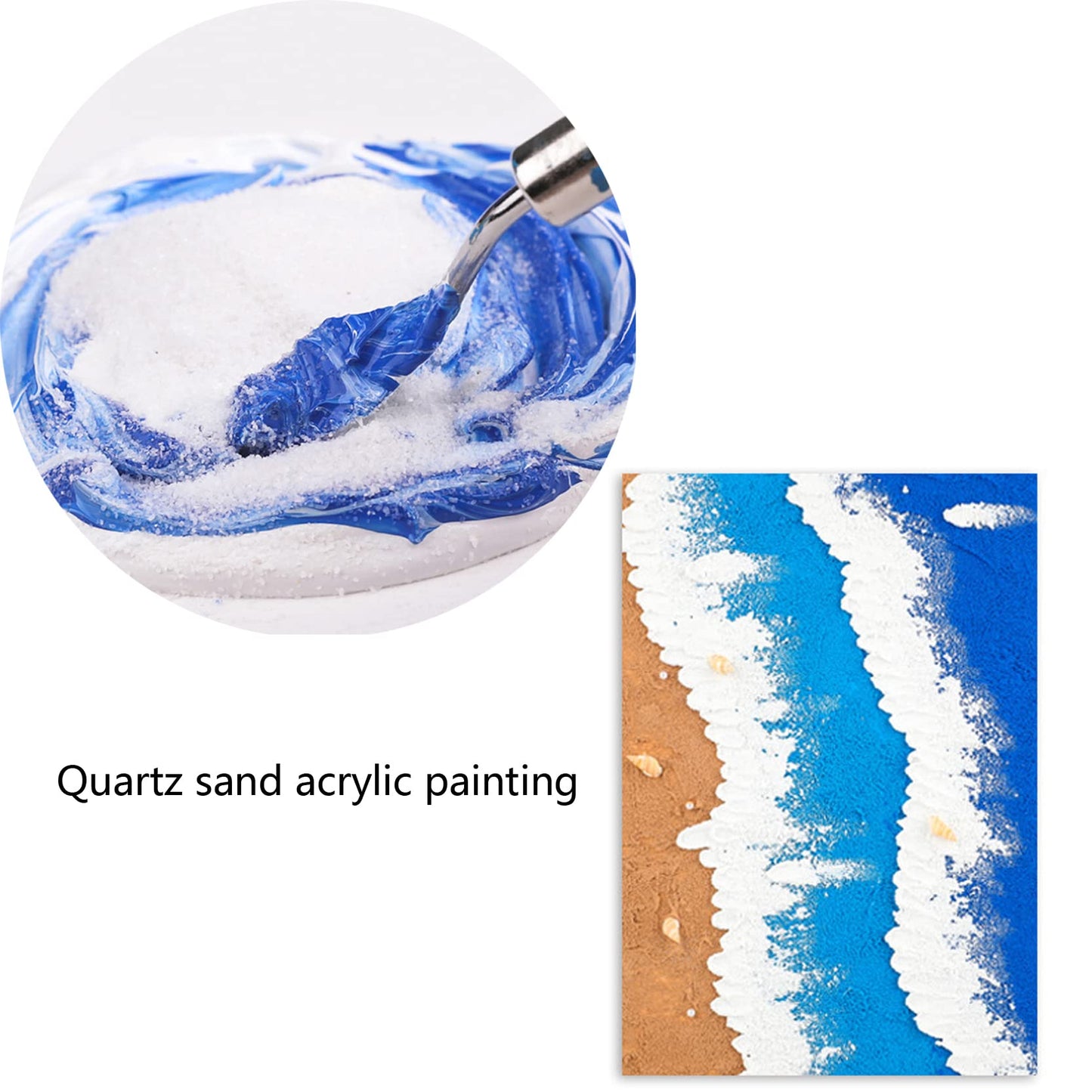 AOSWTLIF White Quartz Sand 40-80 Mesh, Natural Decorative Craft Sand for Resin Art, Acrylic Painting Texture, Vase Filler, Incense Burner & Landscaping (2 LB)