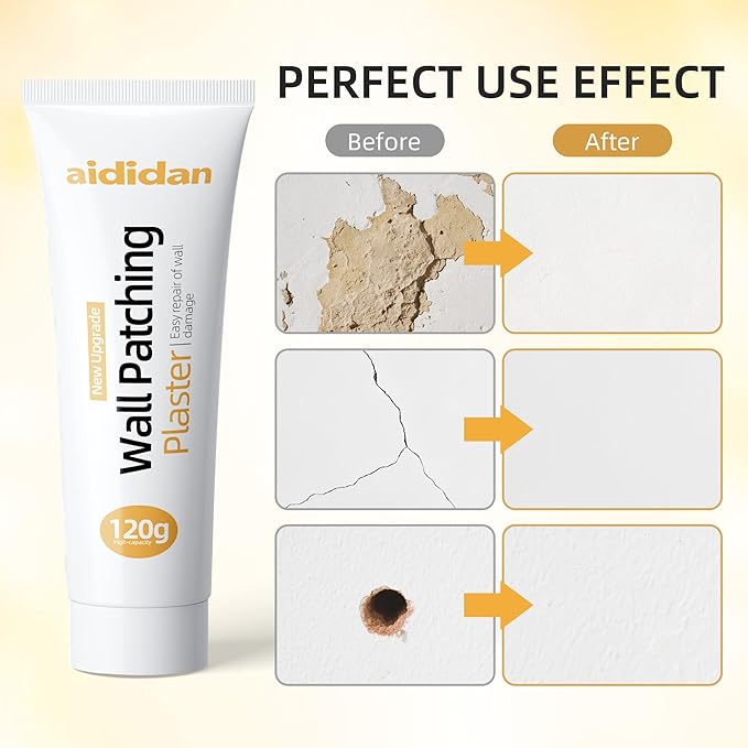 Three Drywall Patch Repair Kit with Scraper, Wall Spackle Repair Paste, Wall Mending Agent Quick and Easy Solution to Fill The Holes for Home Wall, Plaster Dent Repair and Wood Scratch Repair