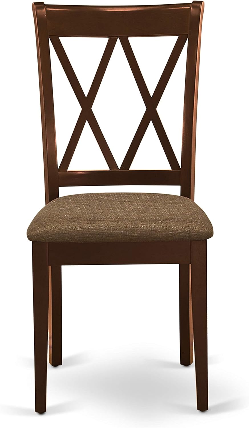 East West Furniture DUCL6-MAH-C 6 Piece Kitchen Table & Chairs Set Contains a Rectangle Dining Room Table and 4 Linen Fabric Dining Chairs with a Bench, 36x60 Inch, Mahogany
