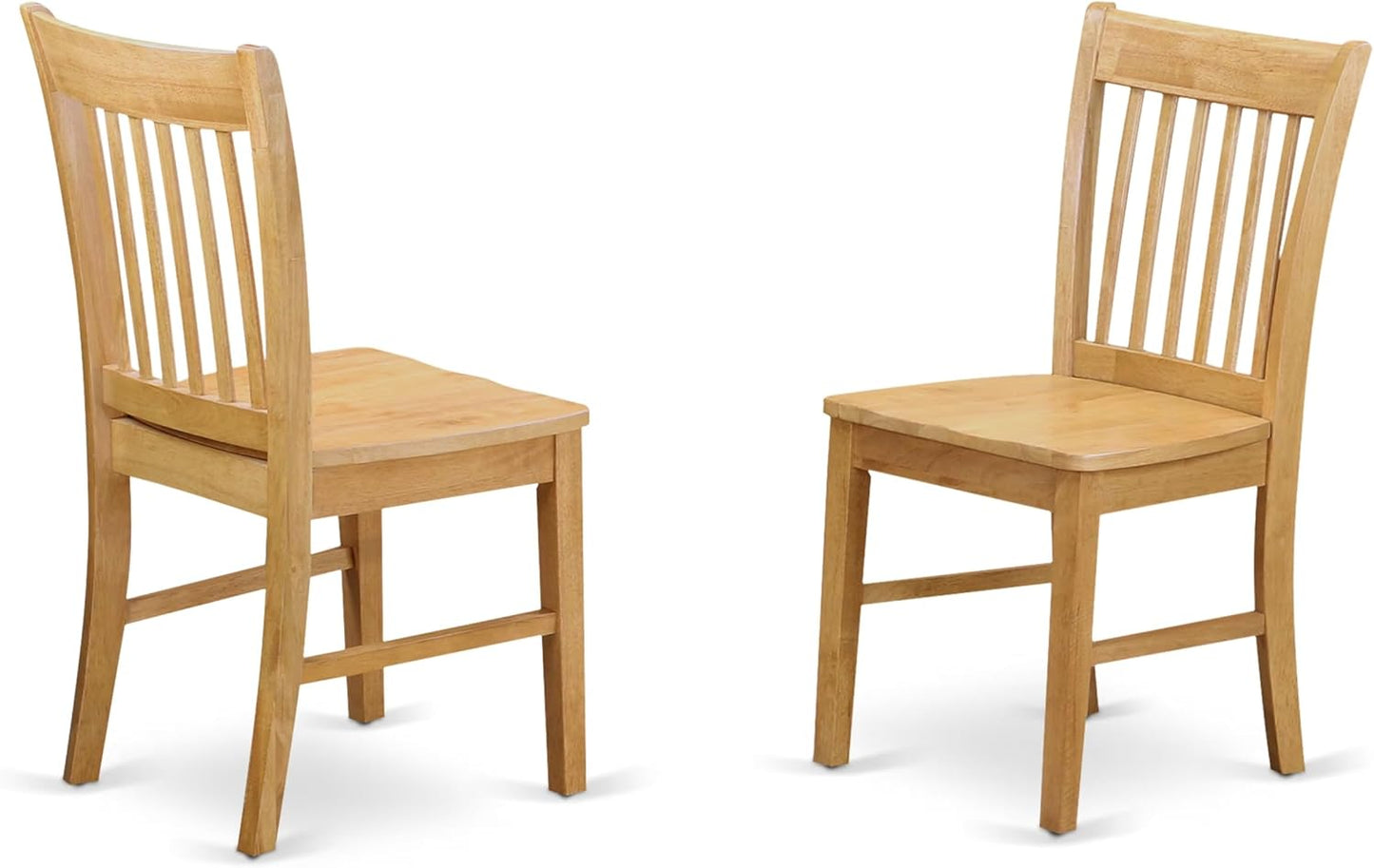 East West Furniture ESNF3-OAK-W 3 Piece Dining Set Contains a Round Dining Table with Pedestal and 2 Kitchen Chairs, 30x30 Inch, Oak