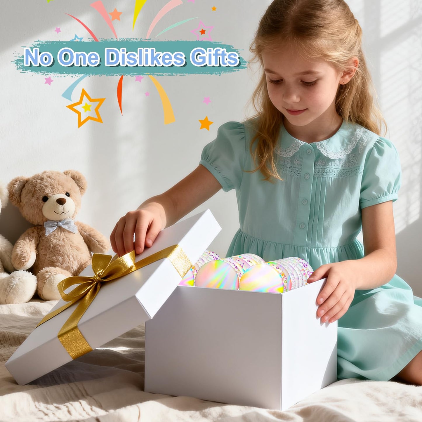 300 Pcs Badge Protective Film, Button Maker Supplies Glittering Film, with 1 Gasket,10 Styles Holographic Glitter Film,1 Style Clear & 1 Style Blank Paper for 2.25 Inch 58mm Button Maker Machine (300)