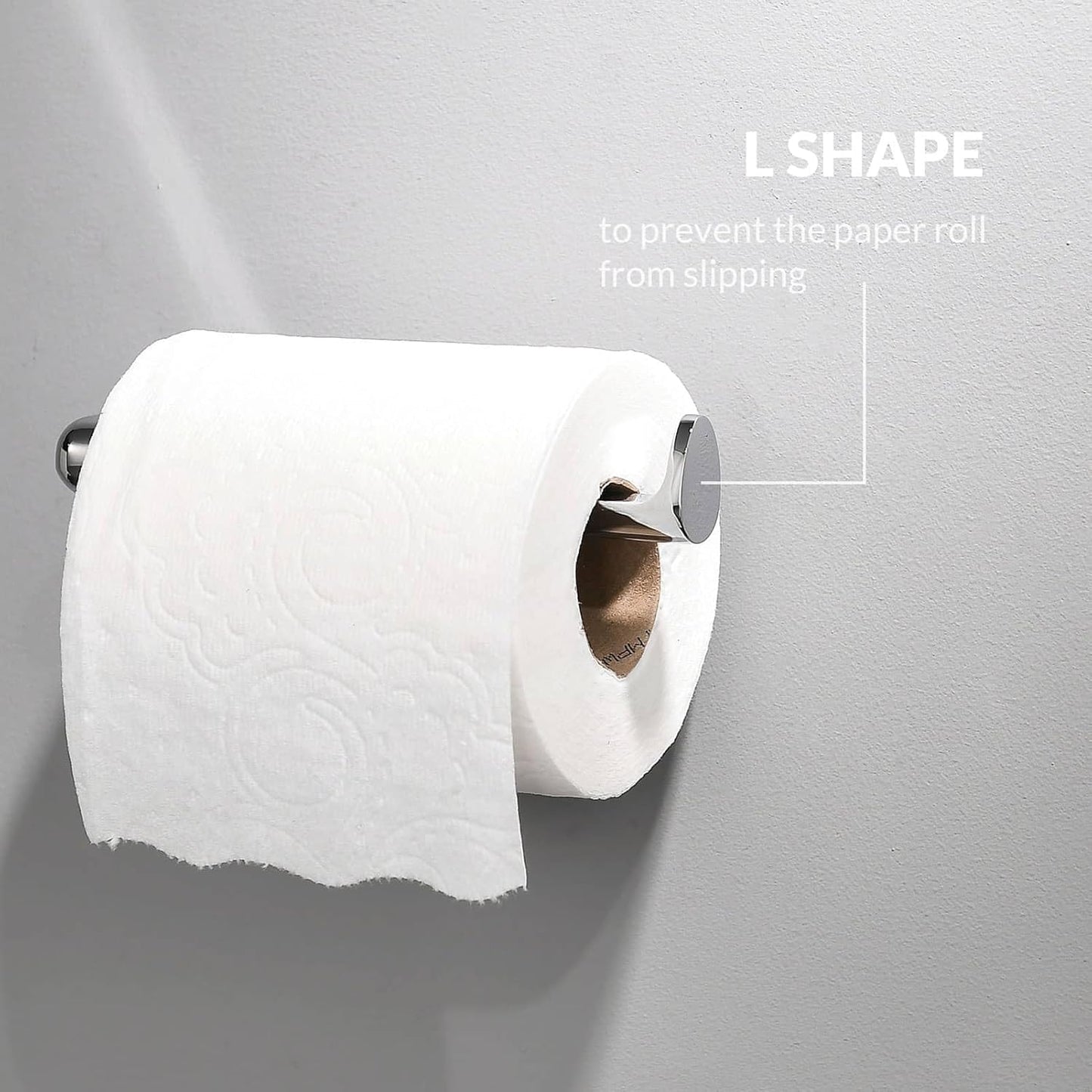 simpletome Toilet Paper Holder Wall Mount Never Rust Zinc Alloy Drilling Installation Modern Minimalist Design (Chrome)