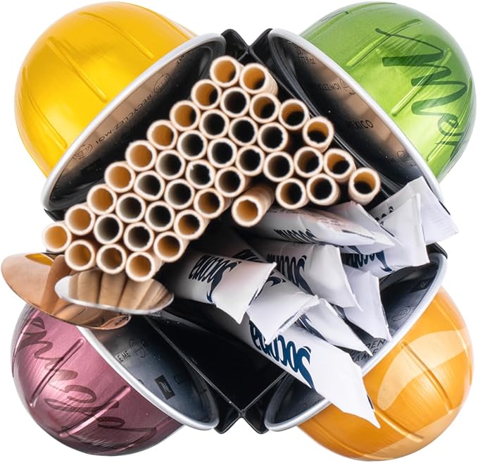 Rice rat Nespresso Pods Holder Capsules with Central Extra Pod Storage (Carousel-32 Pods)