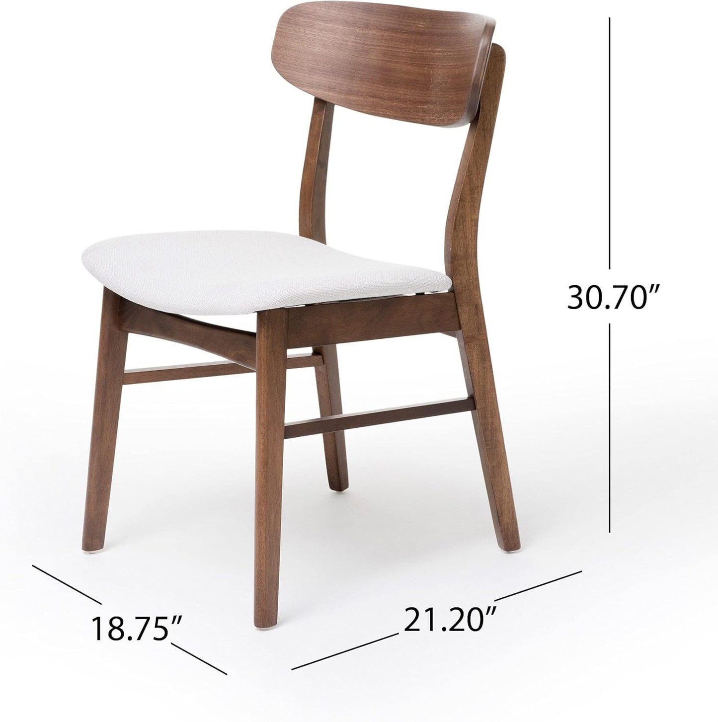 Christopher Knight Home Lucious 60" Rectangular Dining Set, 5-Pcs Set, Natural Walnut / Light Beige