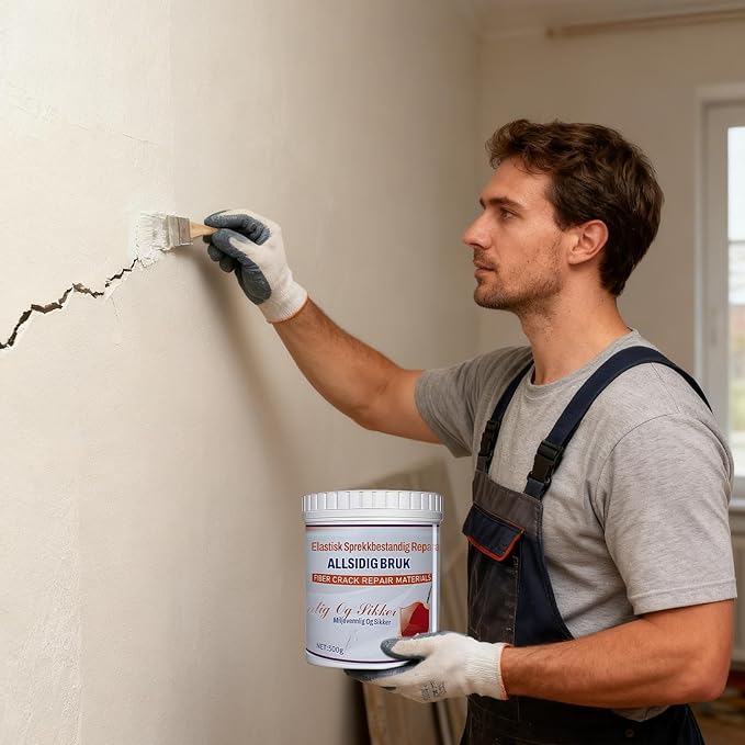 Elastic Cr-ack Resistant Wall Repair Paste, Quick-Drying, 500g, Hole Filler Putty, Wall Repair Paste, Strong Adhesion, for Home Indoor Kitchen Ceiling Walkway Fiberglass Metal Glass