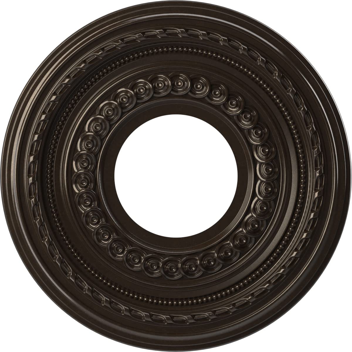 Ekena Millwork Cmp10Coeru Cole Thermoformed Pvc Ceiling Medallion (Fits Canopies Up To 4 1/4), 10Od X 3 1/2Id X 3/4P, Universal