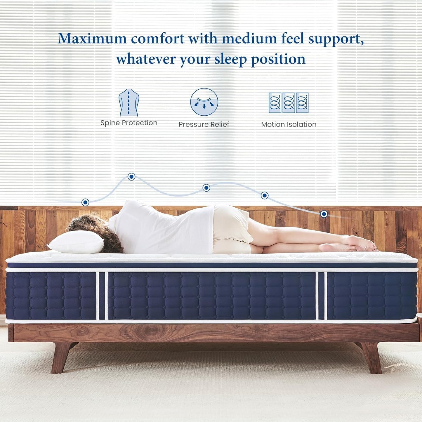 Twin Mattress 12 inch, Multi Layer Comfort Foam and Coil for Extra Back Support, Medium Firm Hotel Collection Hybrid Sleep System for Deep Relaxation, Breathable Bed Mattresses in a Box Twin Size