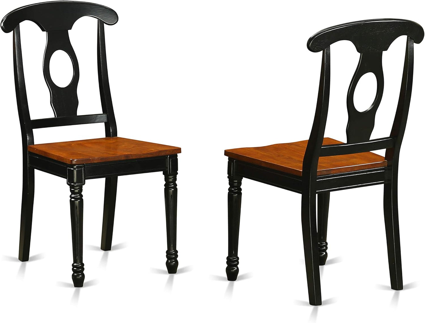 East West Furniture LGKE7-BCH-W 7 Piece Dining Table Set Consist of a Rectangle Dining Room Table with Butterfly Leaf and 6 Wooden Seat Chairs, 42x84 Inch, Black & Cherry
