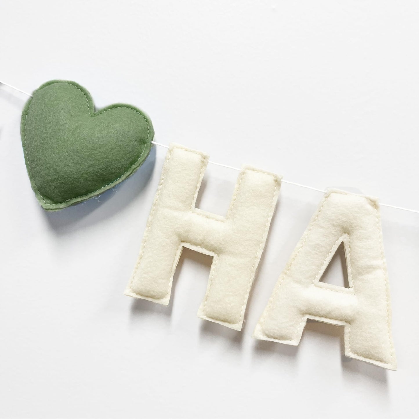 Sage Green Heart 1/2 Way to One Birthday Decoration Pre-Strung Handmade Felt Half Way To One Sign Banner for 6 Months Birthday Baby Boy Girl Neutral Decorations Party Nursery Home Wall Fireplace Decor