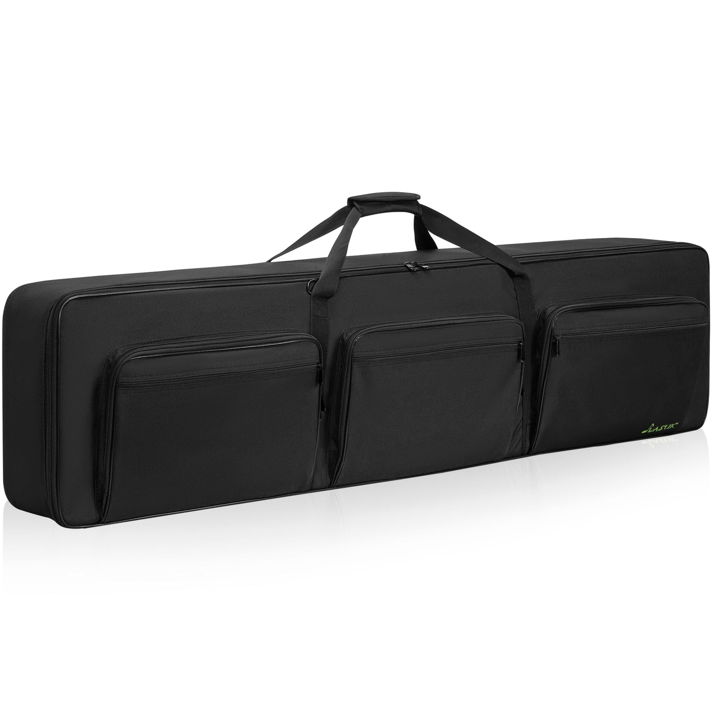 LASUK 88 key Keyboard Case (Size:54x7x13.5), Keyboard Gig Bag Case with Adjustable Straps and 6-Pocket for Keyboard Accessaries,
