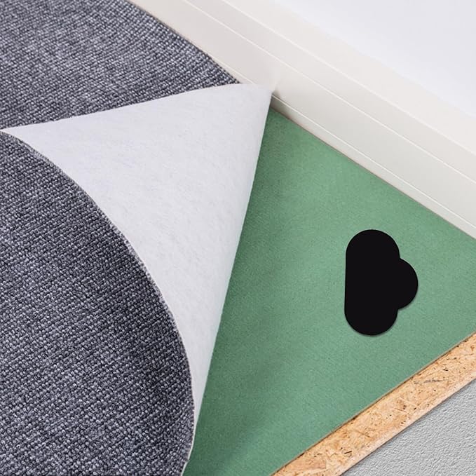 16 Pcs Non Slip Rug Sticker Grippers for Hardwood Floors and Tiles Reusable Washable Carpet Holders with Heart and Cloud Shapes to Keep Area Rugs Flat and Secure