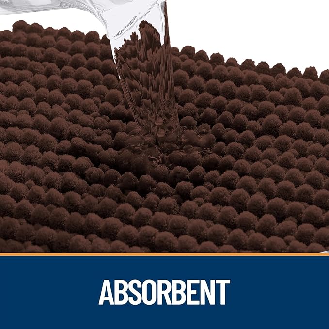 OLANLY Dog Door Mat for Muddy Paws 44x32, Ultra Absorbent Chenille Mud Doormat, Non-Slip Washable and Dirt Trapping Doormat for Indoor Entryway, Quick-Dry Indoor Pet Bed Mats for Dogs, Brown