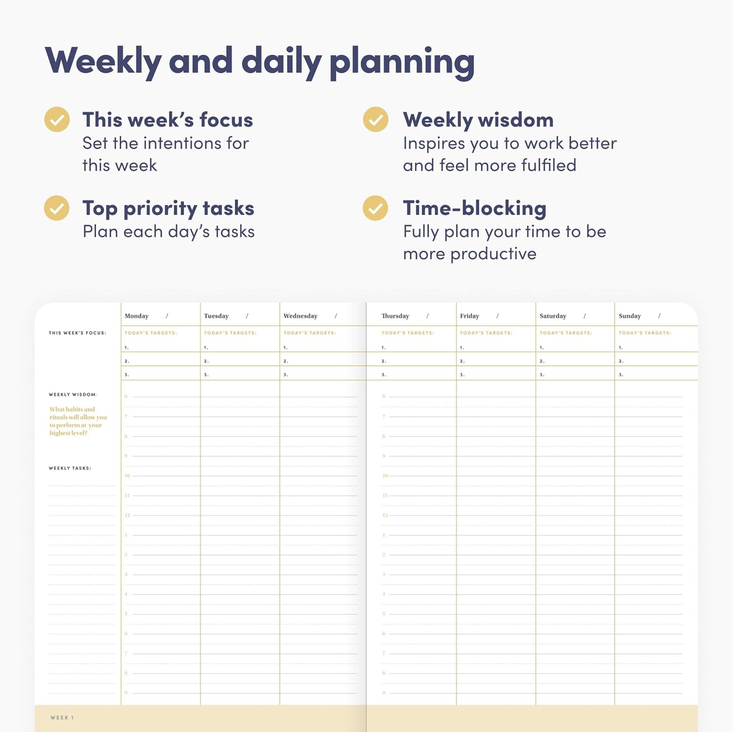 BestSelf Daily Planer - 6-Month Undated Planner Notebook for Organization and Planning; Ideal Planner for Students, Schools, Colleges, and Working Professionals (Coral)