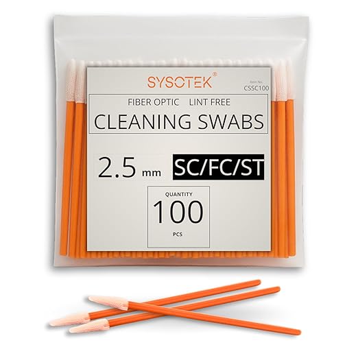 Fiber Optic Cleaning Swabs - 100 Pack - SC 2.5mm - for Cleaning Optical Components. Lint Free Anti-Static Swabs, Cleaning Stick for Ports and Adapters, SC Connector Cleaner Tool for Field Use