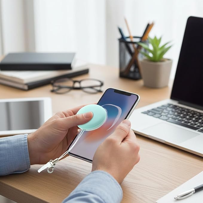 Portable Cell Phone Cleaner, Handy Glass Cleaning Pendant, 1.6 Inches Phone Wipe Ball with Soft Pad, Microfiber Material Screen Polisher with Gentle Touch, Electronic Cleaning Accessory for Home, Mult