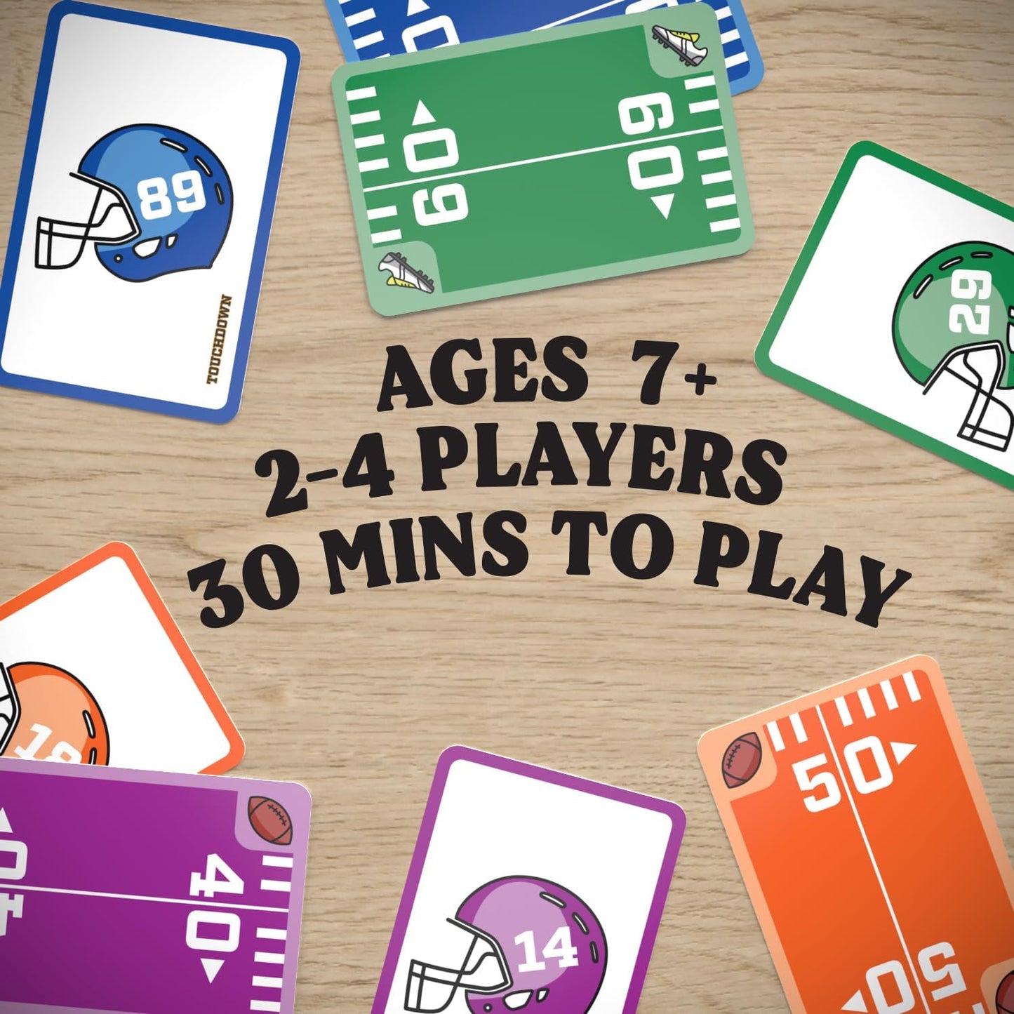 Fast-Paced, Football Themed Card Game That Anyone Can Play, 2-4 Players, Fun Card Games for Adults, Kids, Families and Game Nights, Stocking Stuffers, Football Gifts