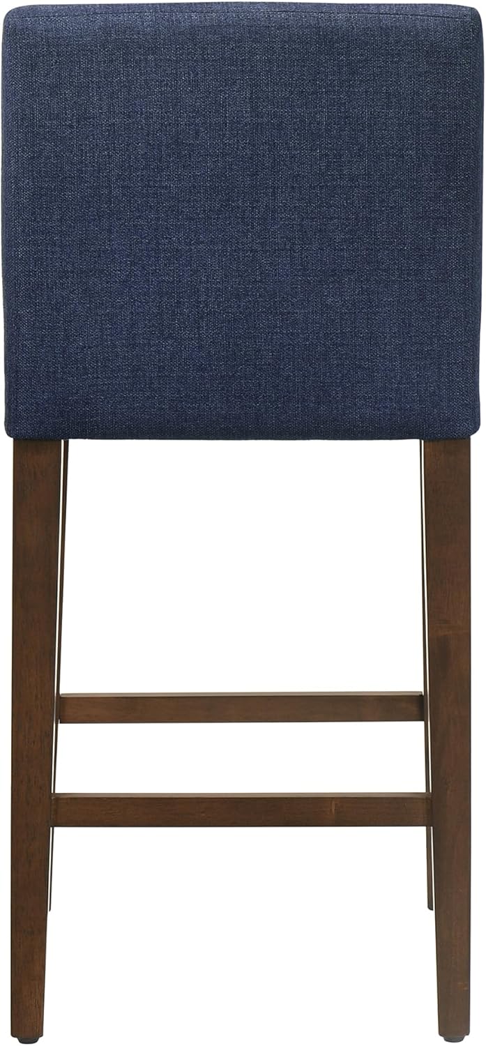 CHITA Counter Height Bar Stools Set of 3, 27" H Seat Height Upholstered Barstools, Fabric in Midnight Blue