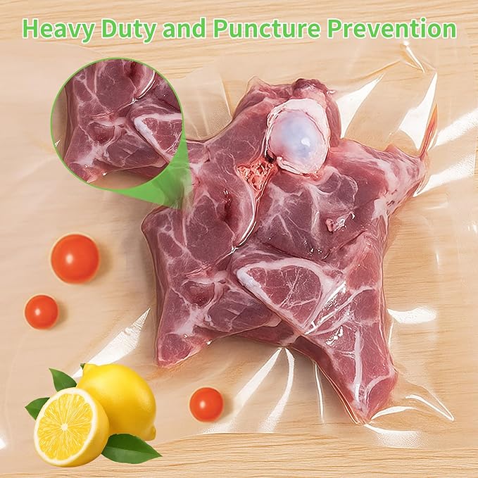 MakMeFre 200 Quart Size 8" x 12" Vacuum Sealer Bags with BPA Free and Heavy Duty,Great for Food Storage Vaccume Sealer PreCut Bag